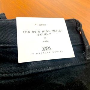 BRAND NEW! Zara 80’s High Wait Skinny Black Demin